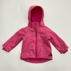 H&M Pink Check Print Reflective Girls Jacket Size 12-18M